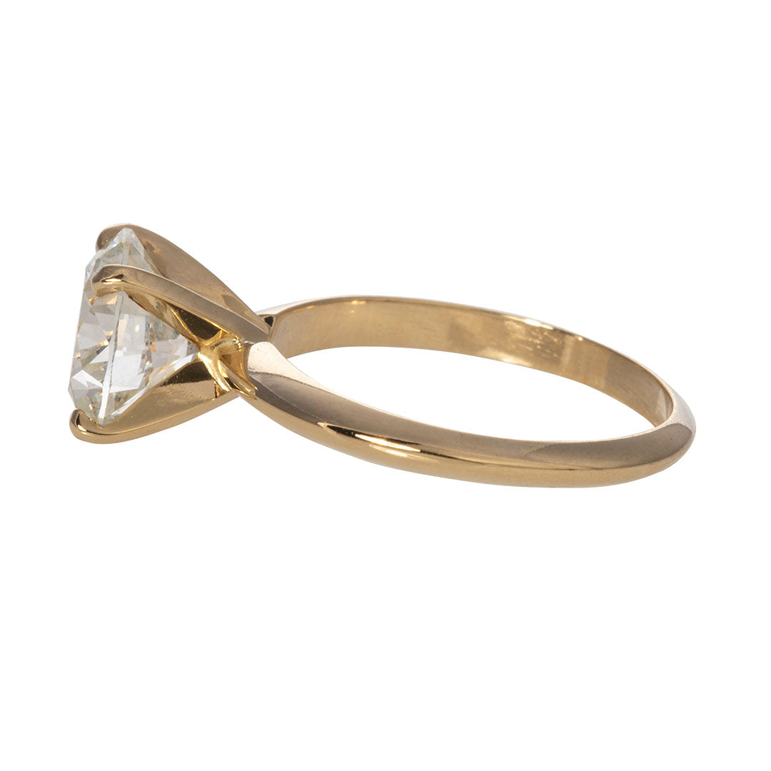 2.5ct Round Diamond Solitaire 14K Yellow Gold Engagement Ring