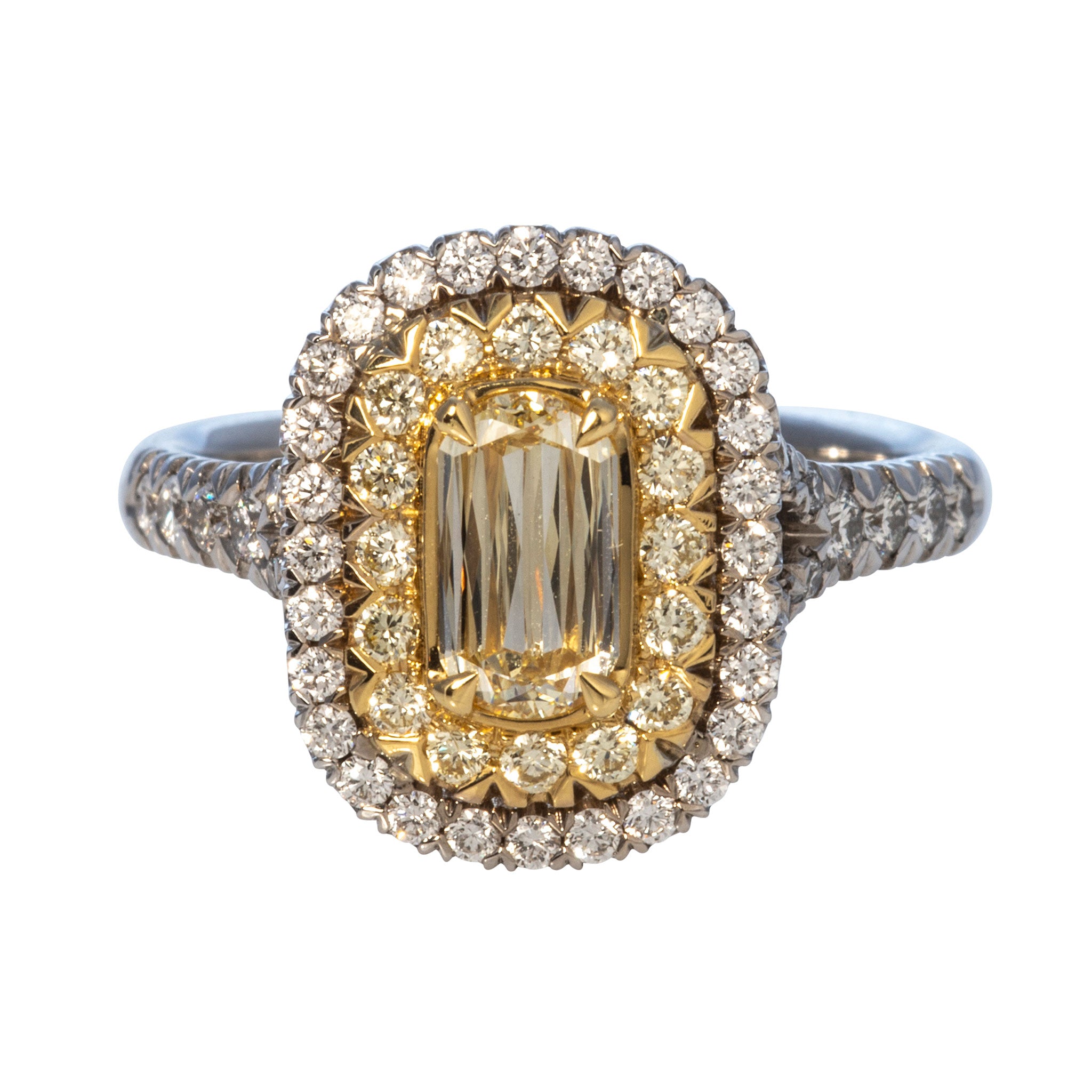 Christopher Designs L’Amour Crisscut Yellow Diamond Engagement Ring