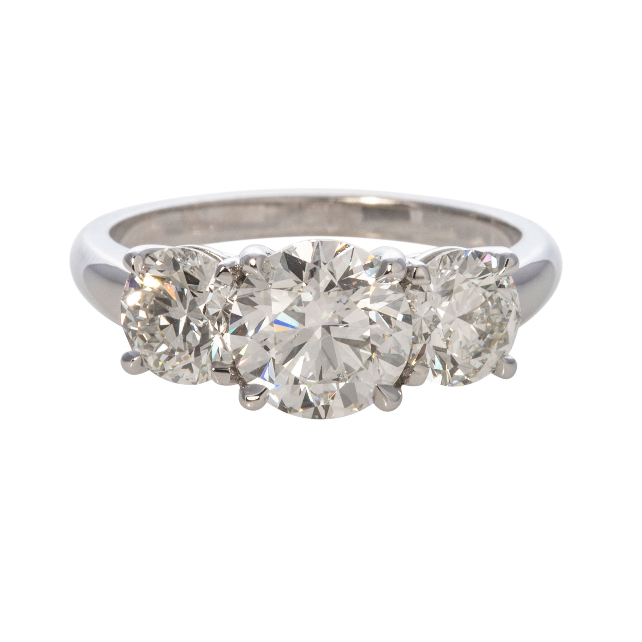 2.90ctw Round Brilliant Diamond Three-Stone Engagement Ring