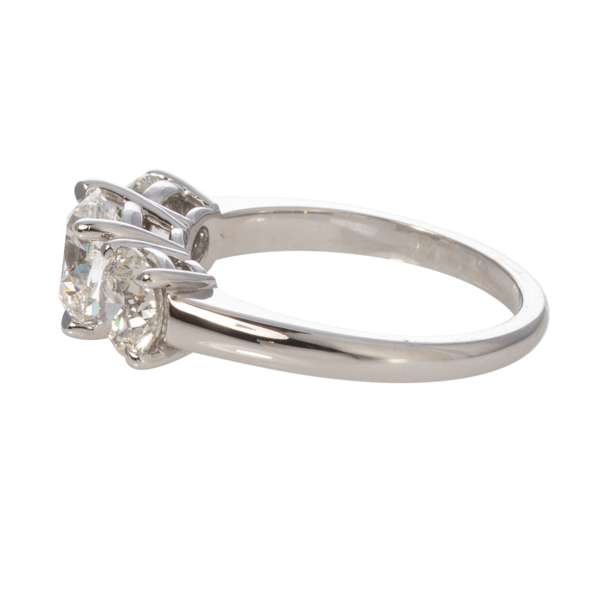 2.90ctw Round Brilliant Diamond Three-Stone Engagement Ring