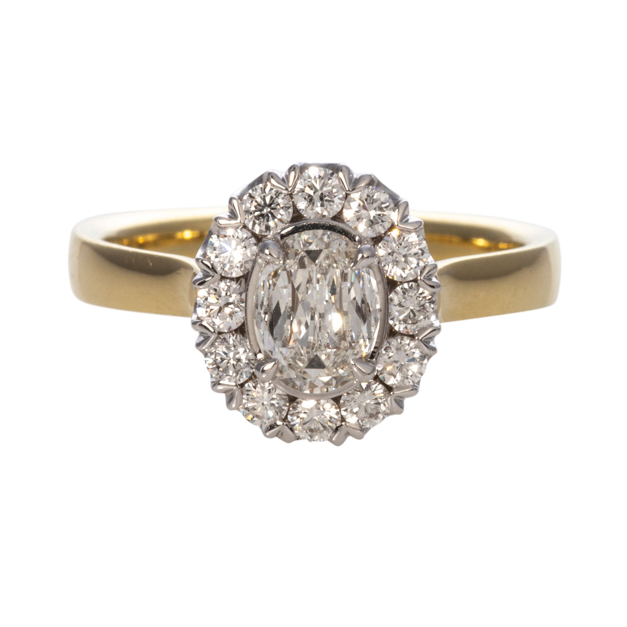 Christopher Designs .92ctw L’Amour Crisscut Oval Halo Diamond Engagement Ring