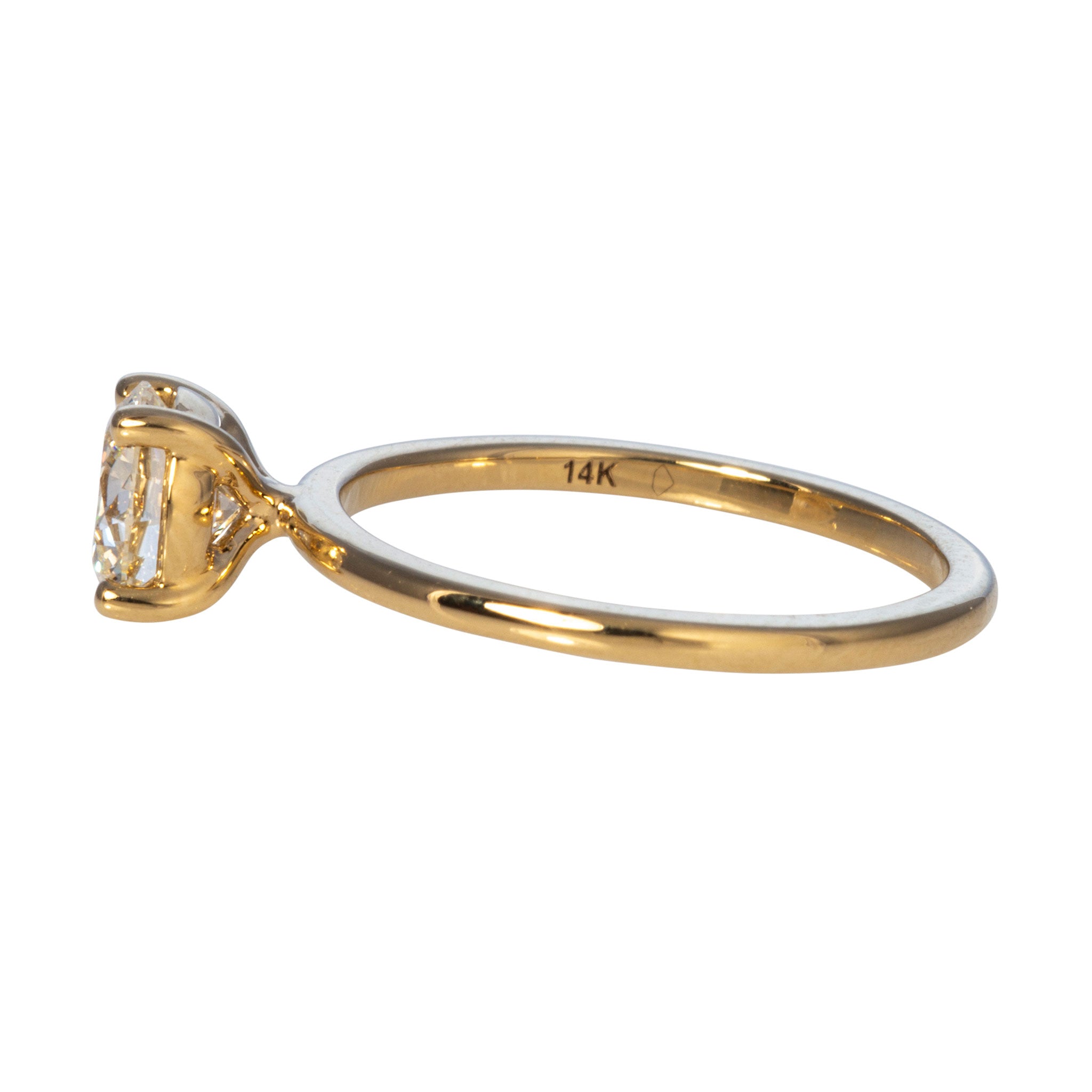 1ct J SI1 Round Diamond Solitaire 14K Yellow Gold Engagement Ring