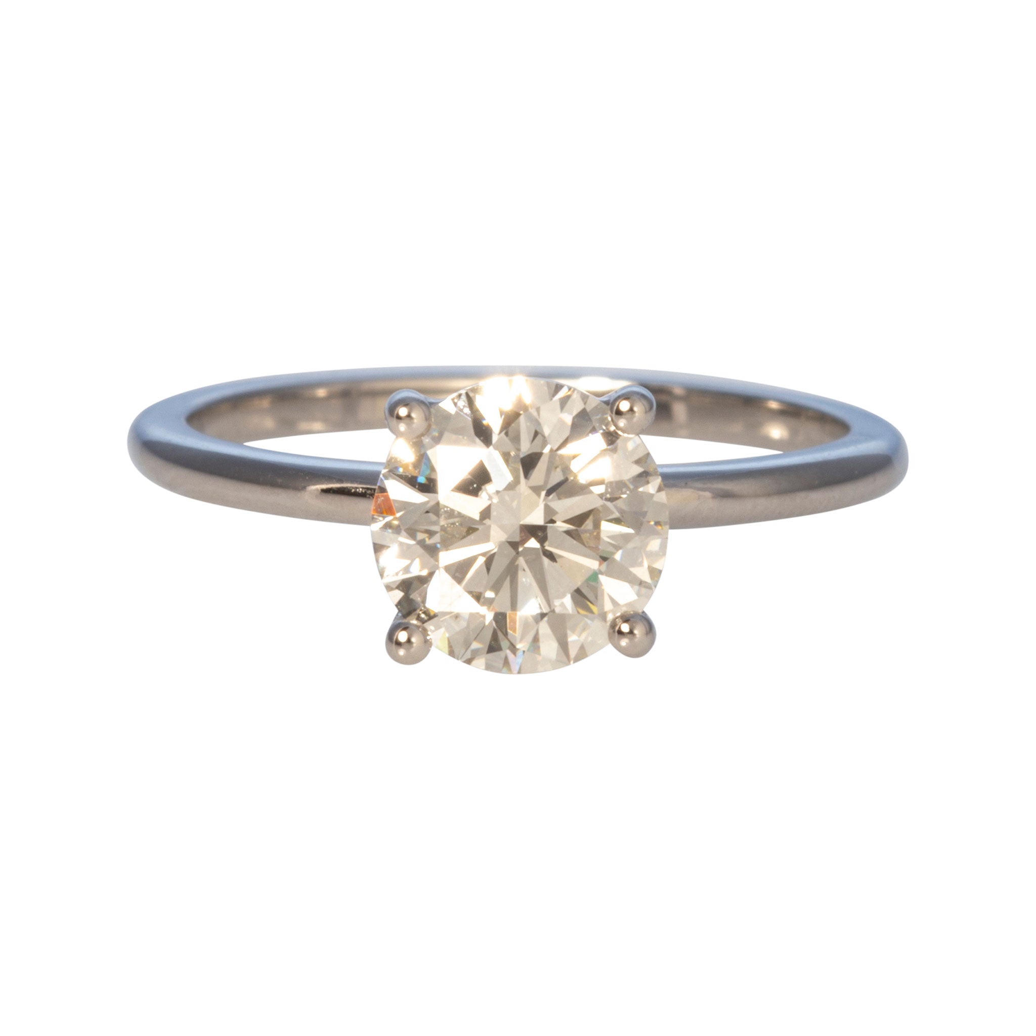 1.5ct I SI1 Round Brilliant Diamond Solitaire 14K White Gold Engagement Ring