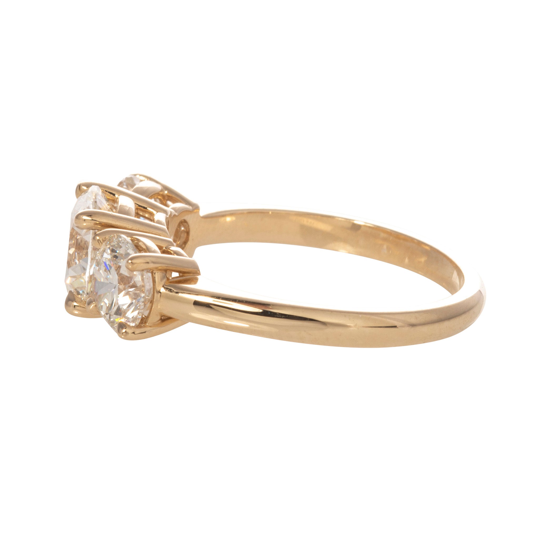 2.92ctw Round Brilliant Diamond Three-Stone 14K Gold Engagement Ring