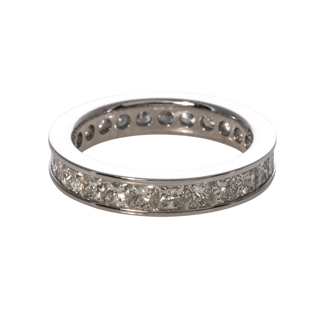 2.5ct Princess Cut Diamond 14K White Gold Eternity Band