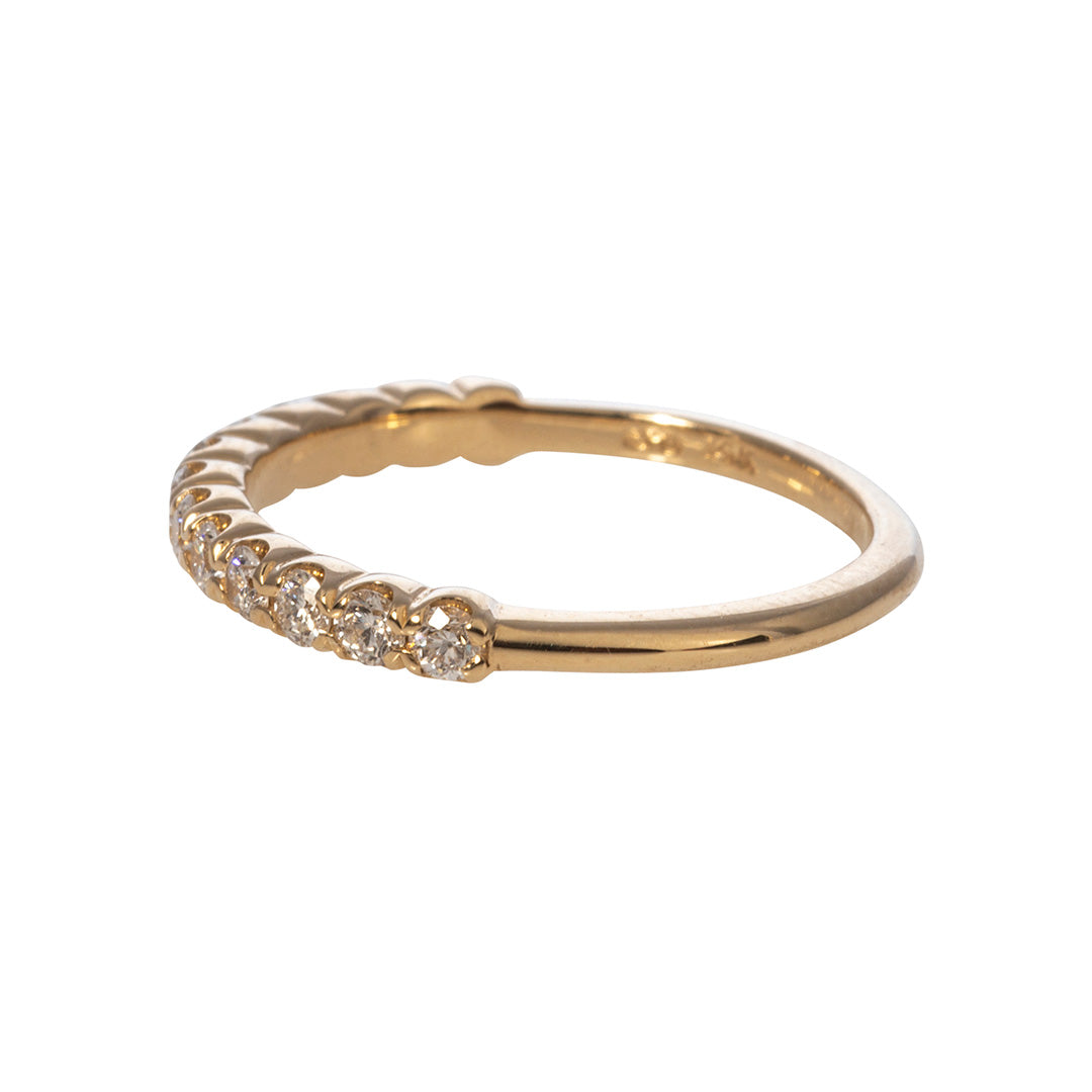 Diamond Halfway 14K Yellow Gold Band