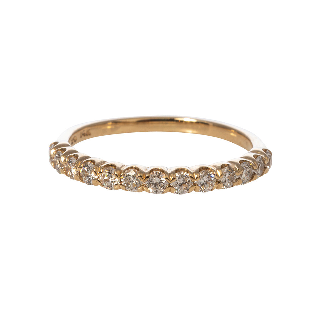 Diamond Halfway 14K Yellow Gold Band