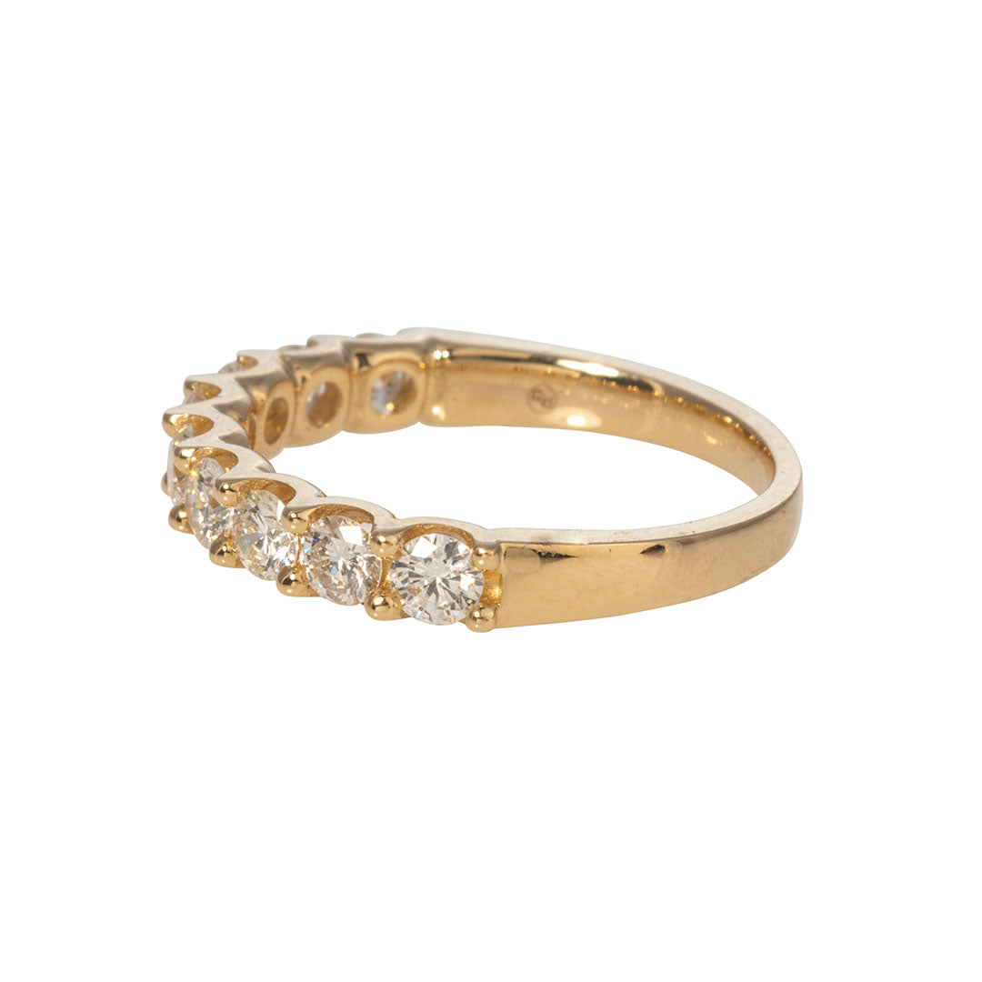 1ct Diamond Halfway U-Prong 14K Yellow Gold Band