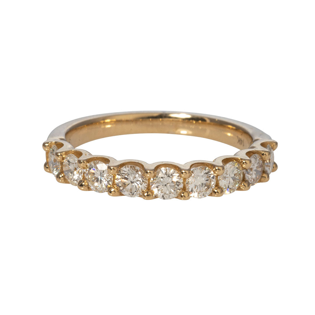 1ct Diamond Halfway U-Prong 14K Yellow Gold Band