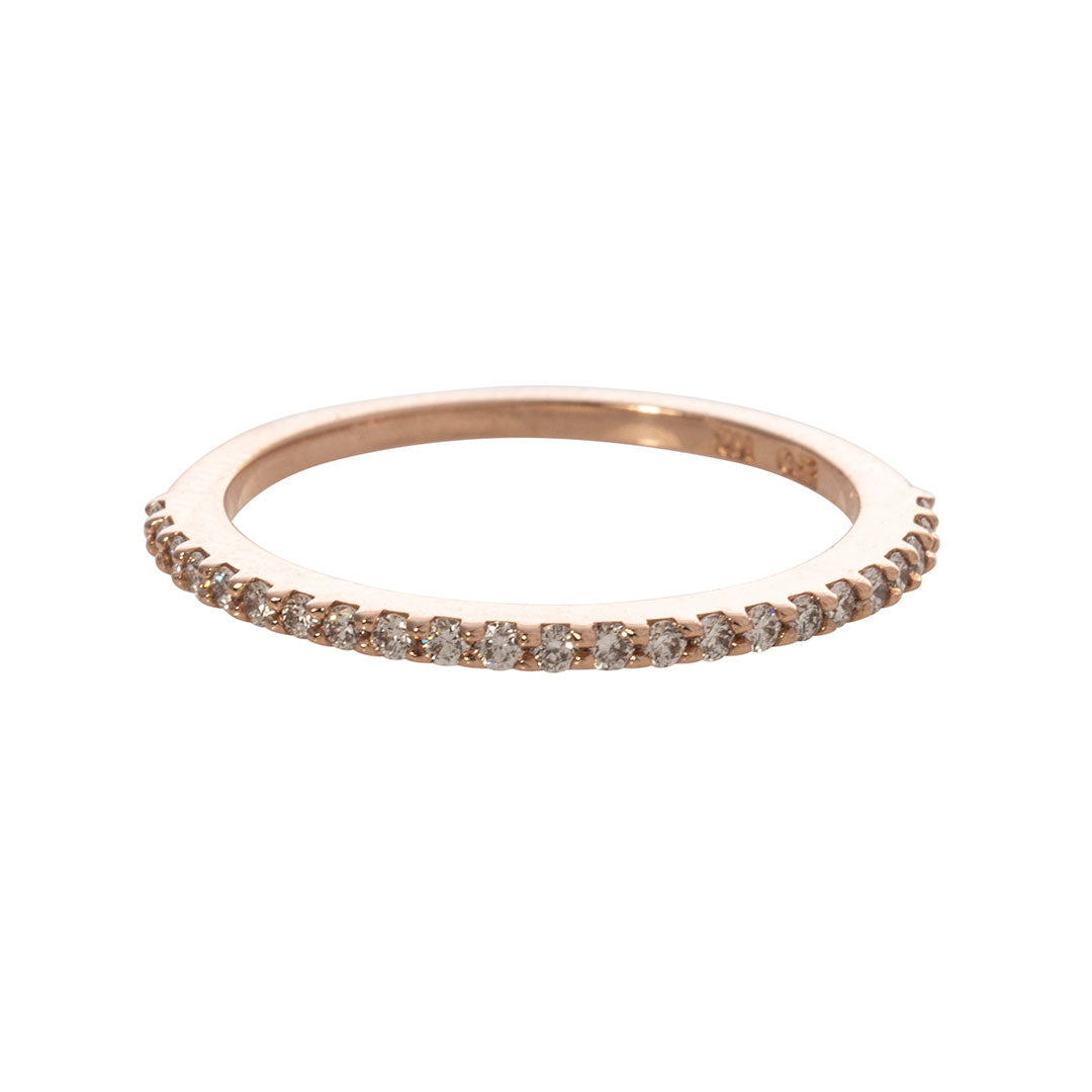 Diamond Pavé 14K Rose Gold Halfway Band