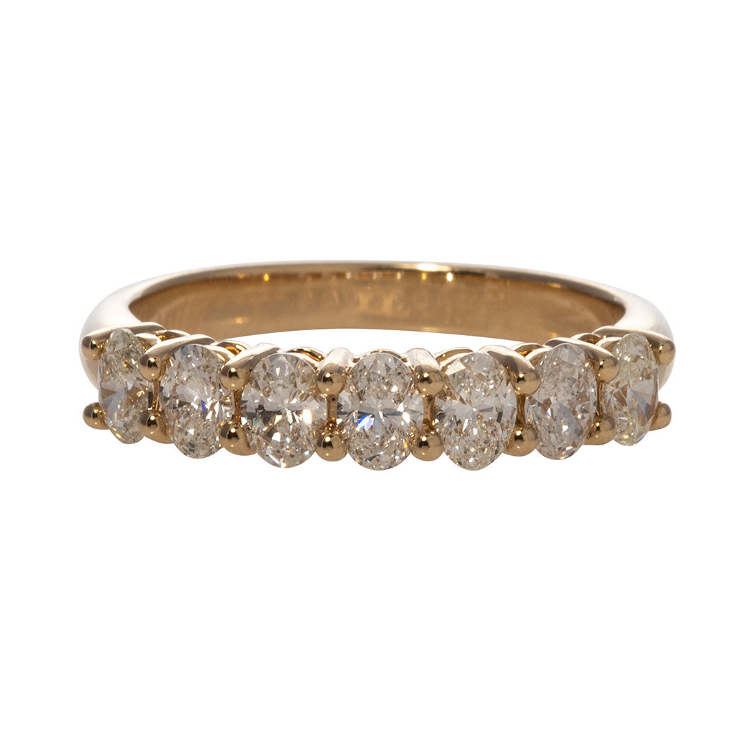 1ctw Oval Diamond 7-Stone 14K Yellow Gold Band