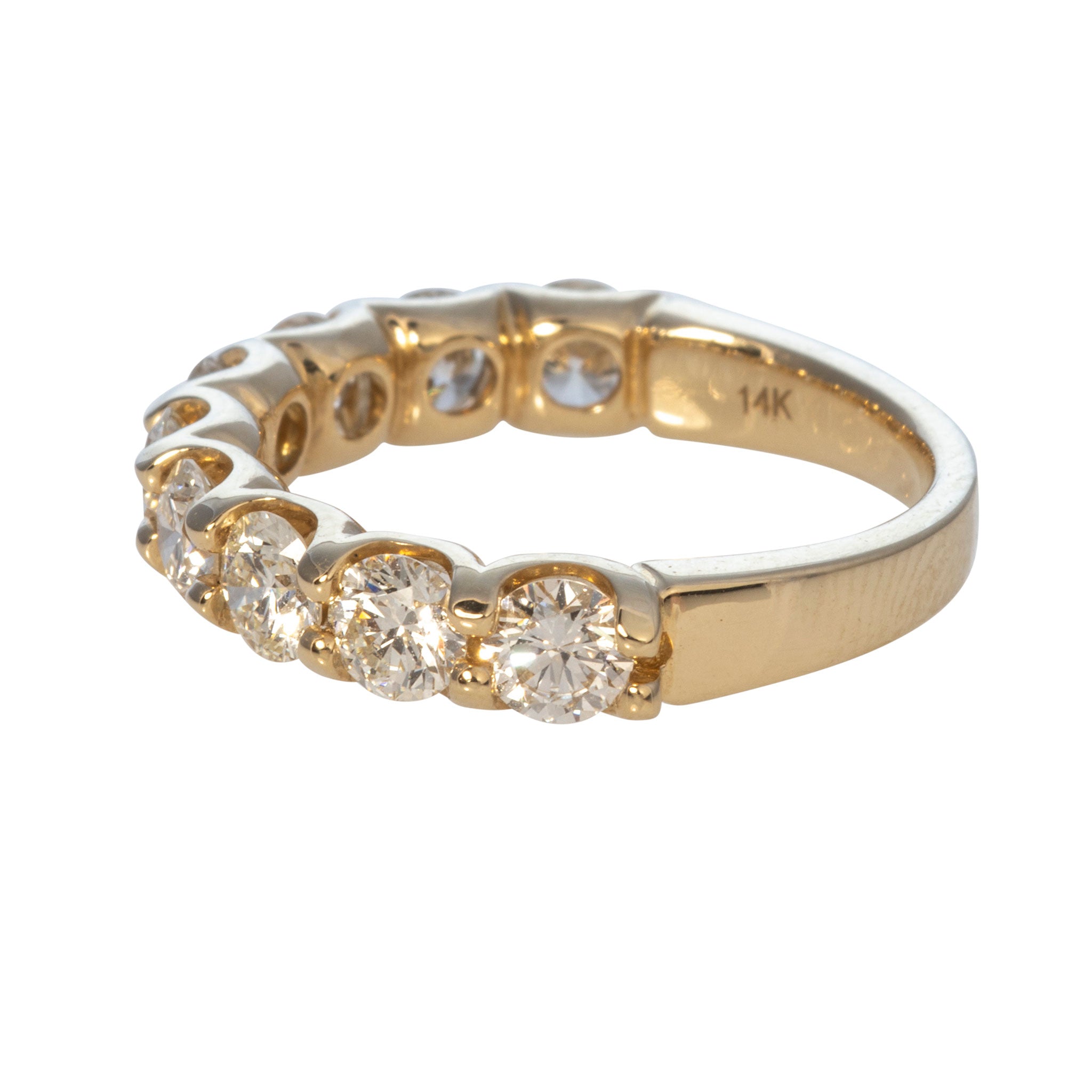 2ct Round Diamond 9-Stone 14K Yellow Gold Band