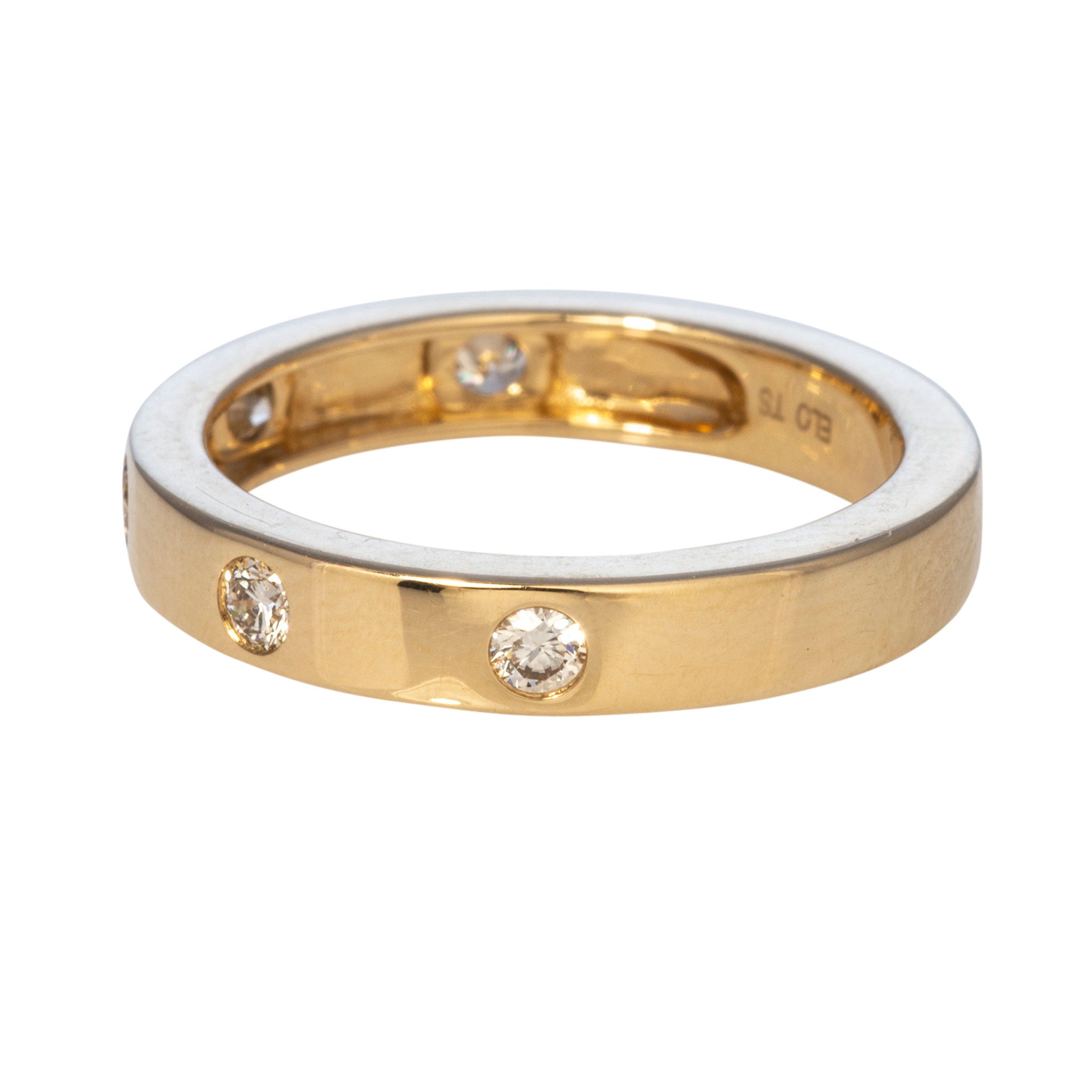 Diamond Five-Stone Flush Set 14K Yellow Gold Band