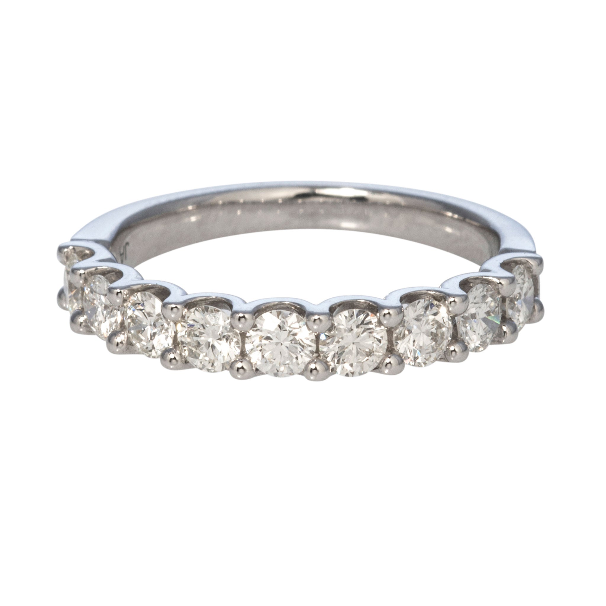 1ctw Round Diamond 9-Stone 14K White Gold Band