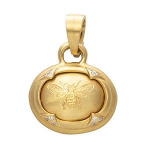 Mazza Engraved Bee 14K Yellow Gold Pendant