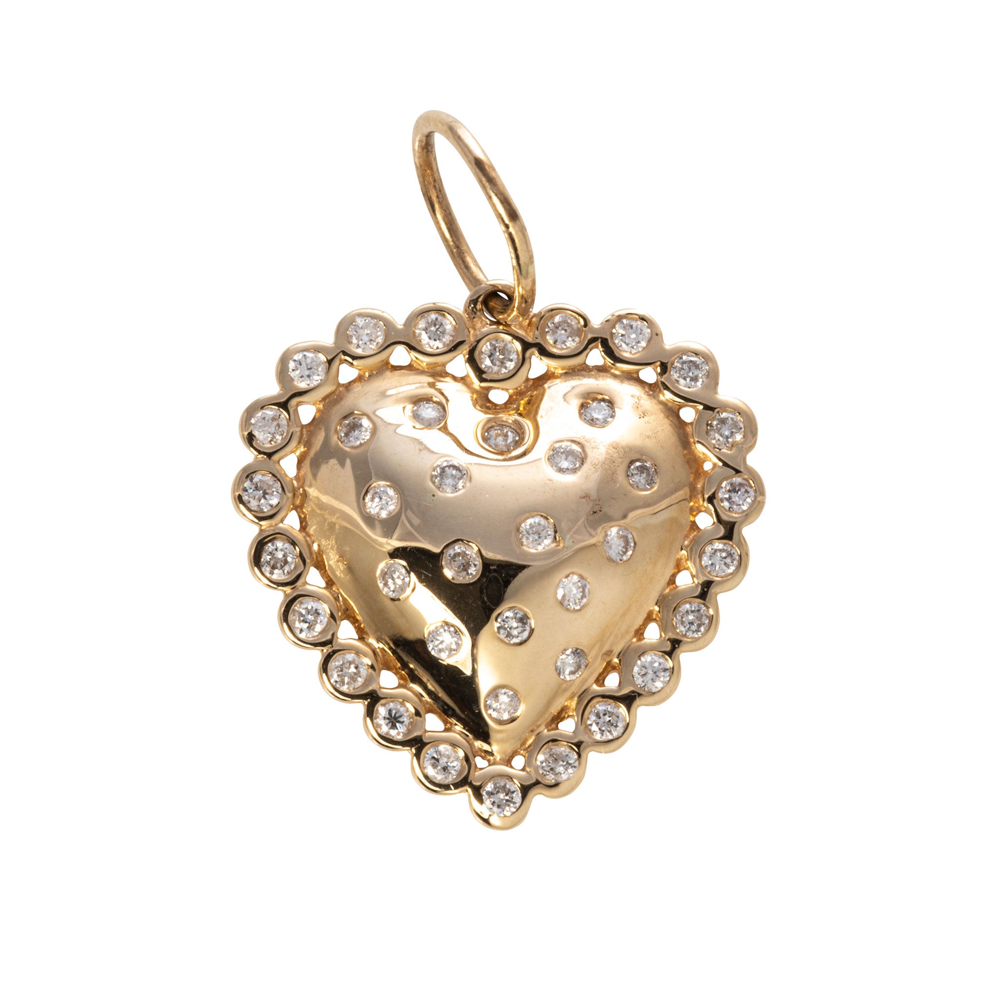 Diamond 14K Yellow Gold Heart Charm