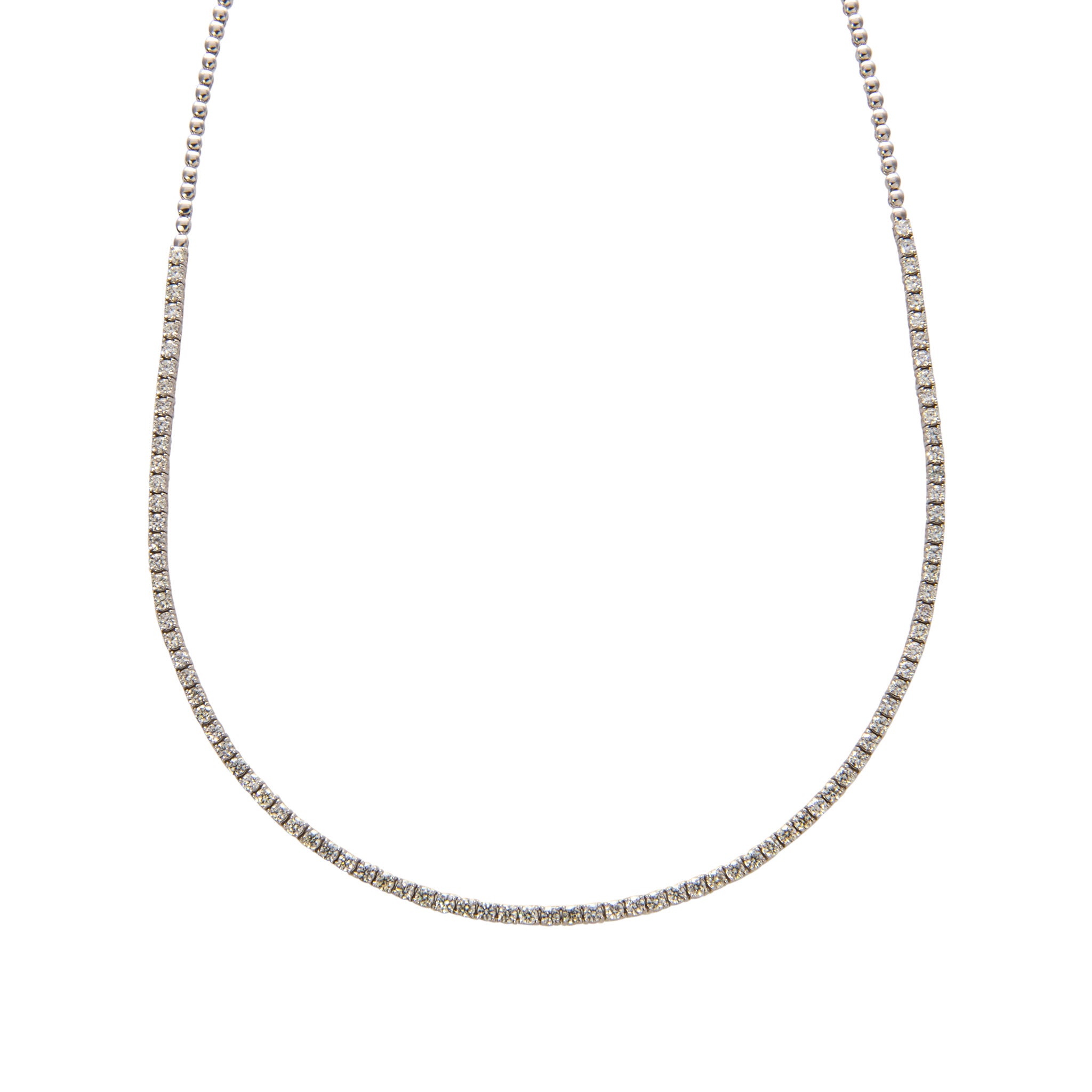 3ct Diamond Halfway 14K White Gold Tennis Necklace