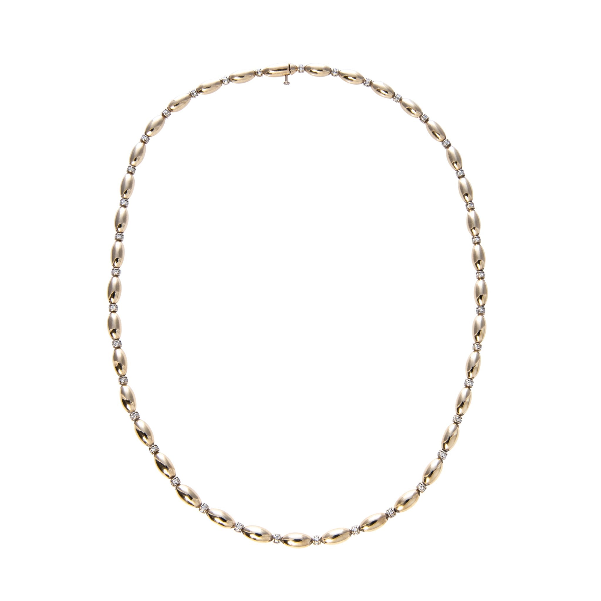 The Mary Collection Diamond Polished Oval Necklace