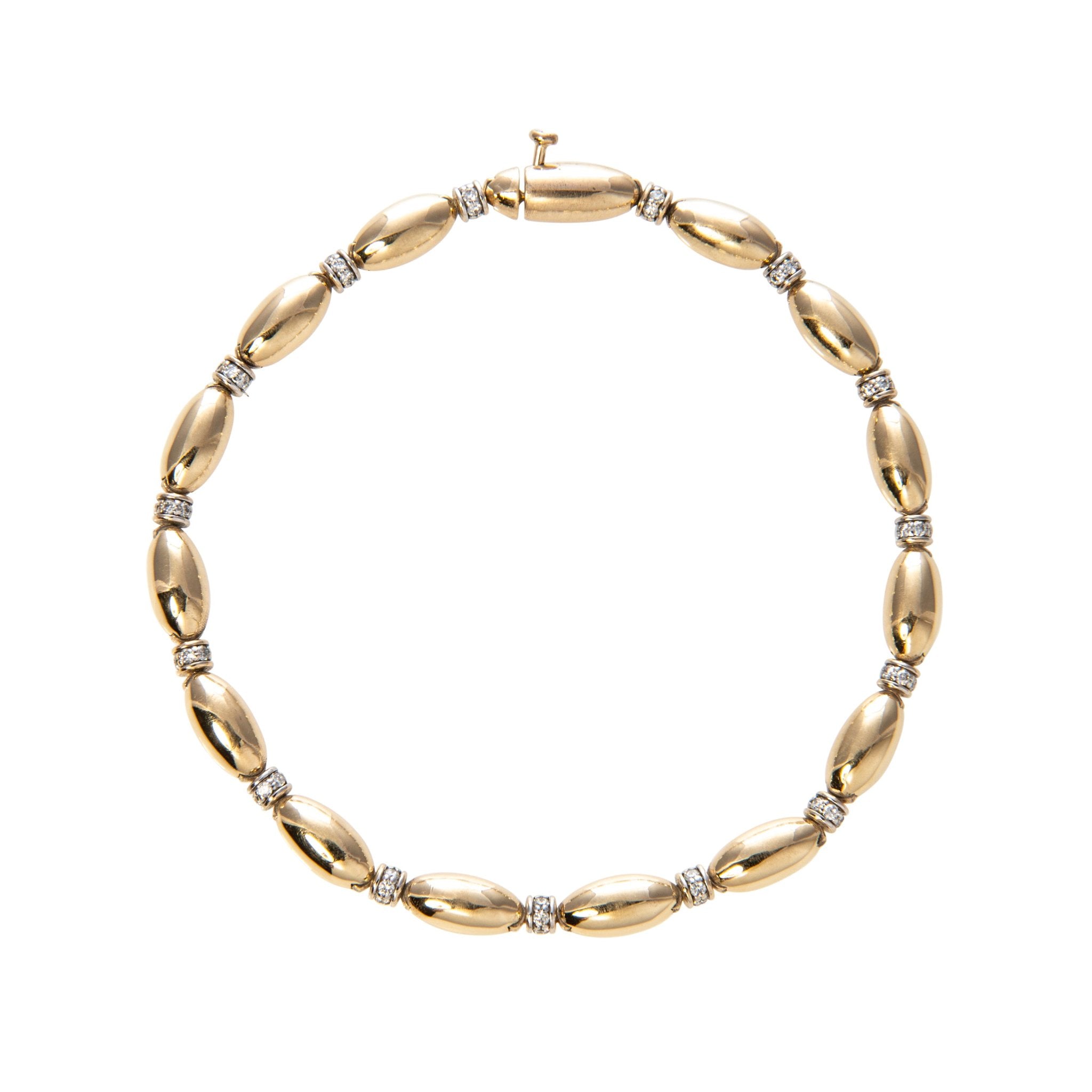 The Mary Diamond Polished Oval Bracelet