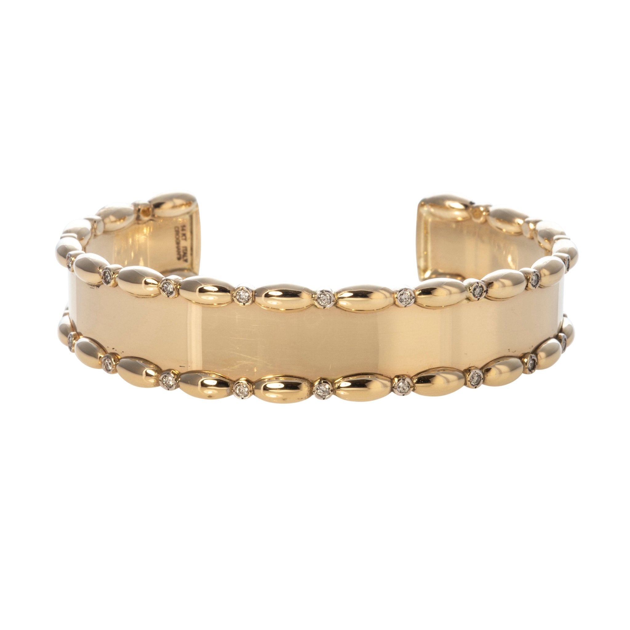 The Mary Diamond Polished Oval Cuff Bracelet