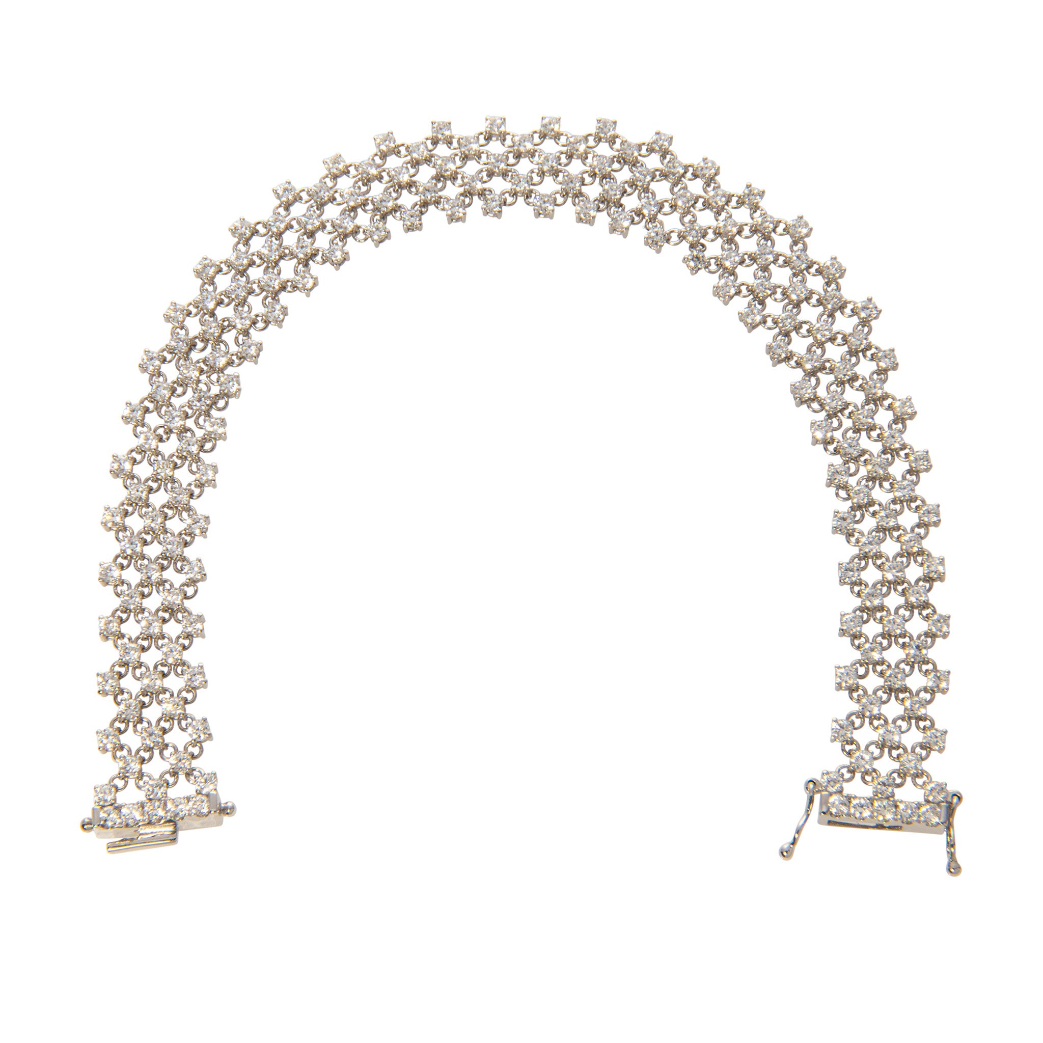 4.75ctw Diamond 18K White Gold Mesh Bracelet