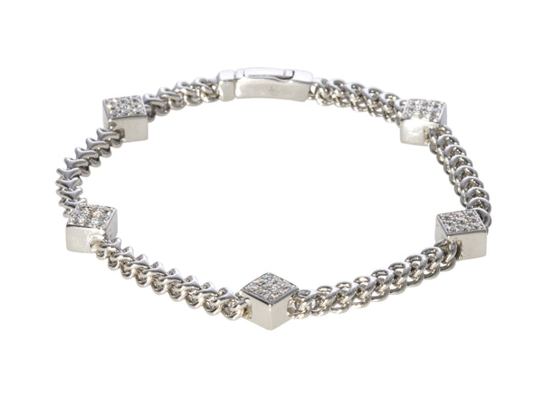 Diamond 5-Station Braided Link Bracelet