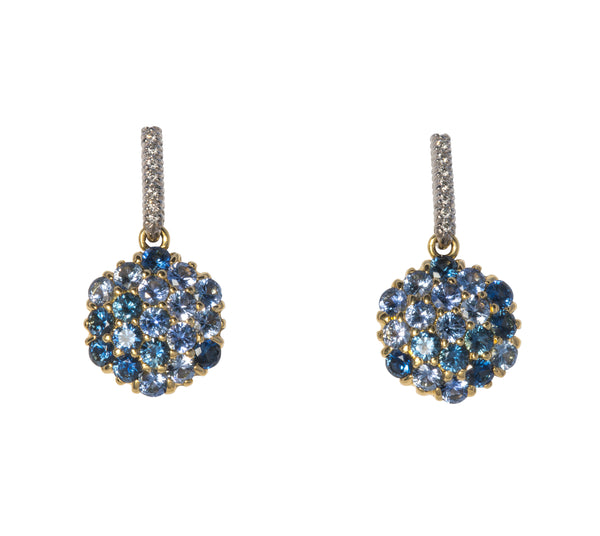 Diamond & Sapphire Mosaic Drop Earrings