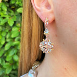 Morganite, Aquamarine, Multi Sapphire 14K Rose Gold Drop Earrings