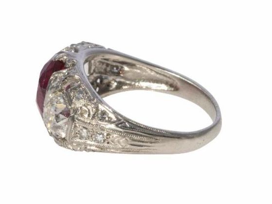 Antique Madagascar Ruby Diamond Ring