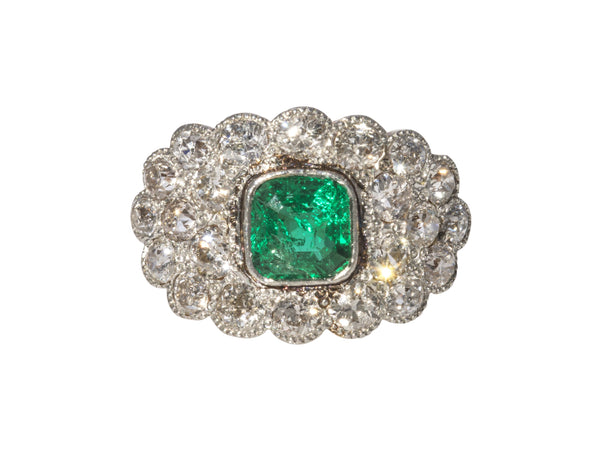 Vintage Emerald Diamond Ring