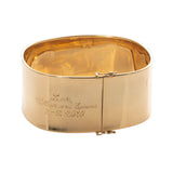 Engraved Date Extra Wide 14K Gold Cuff Bangle