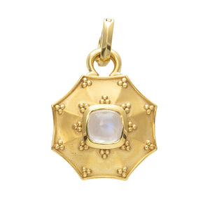 Mazza Moonstone 14K Yellow Gold Granulated Pendant