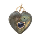 Labradorite 14K Gold Heart Shaped Pendant