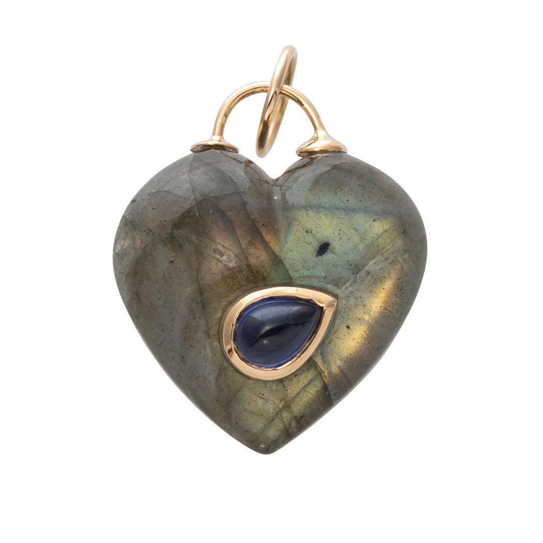 Labradorite 14K Gold Heart Shaped Pendant