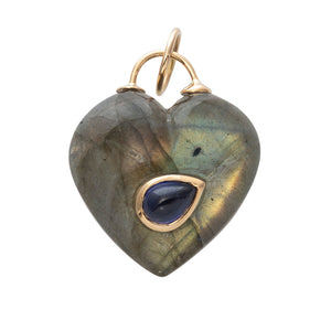 Labradorite 14K Gold Heart Shaped Pendant