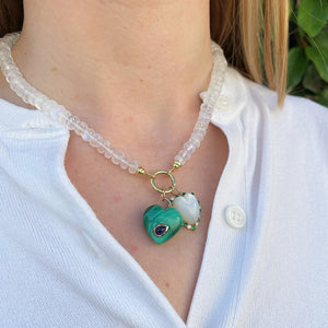 Malachite 14K Gold Heart Shaped Pendant