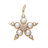 Pearl & Diamond 14K Yellow Gold Star Pendant