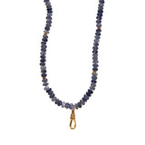 Gold Filled Swivel Clip & Iolite Beaded Necklace 16"