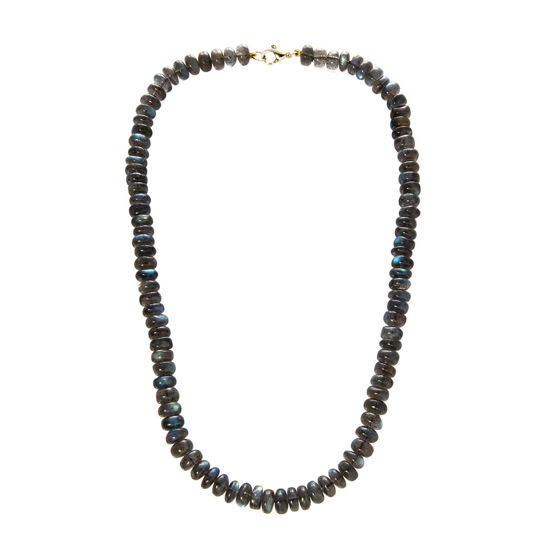 Mazza Labradorite Bead 14K Gold Clasp Necklace