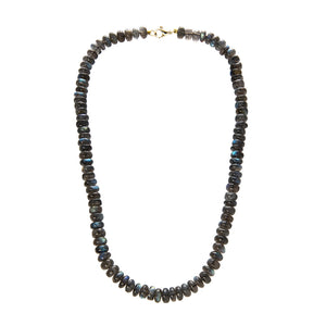 Mazza Labradorite Bead 14K Gold Clasp Necklace