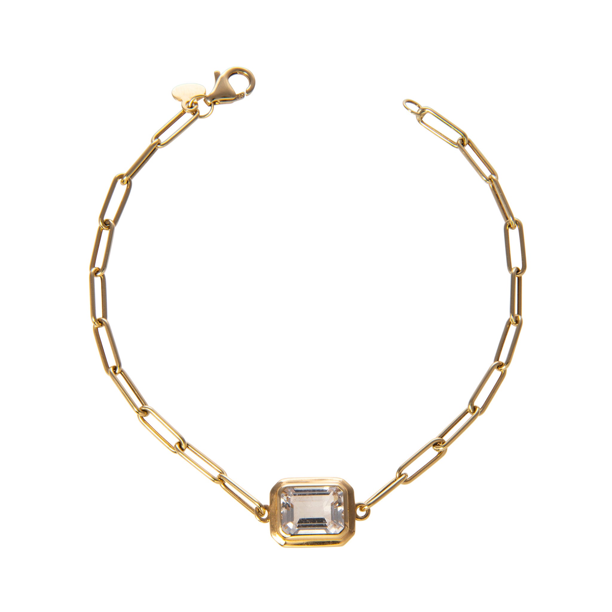 Goshwara Emerald-Cut Rock Crystal 18K Gold Bracelet