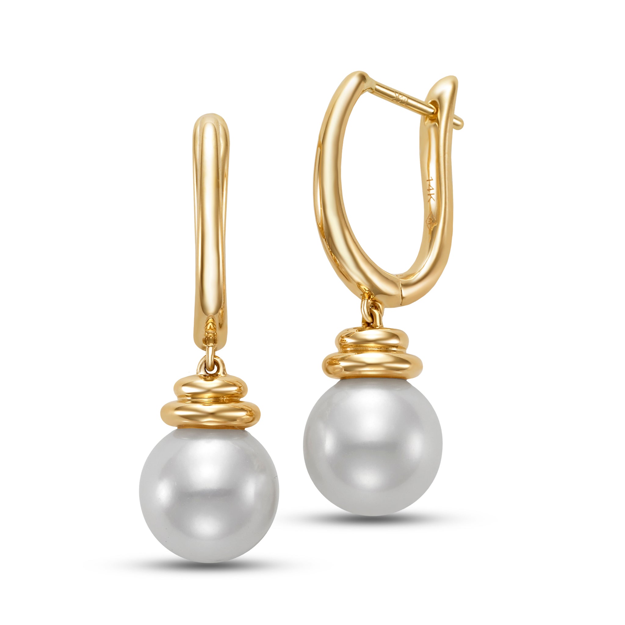 Freshwater Pearl 14K Yellow Gold Drop Earrings