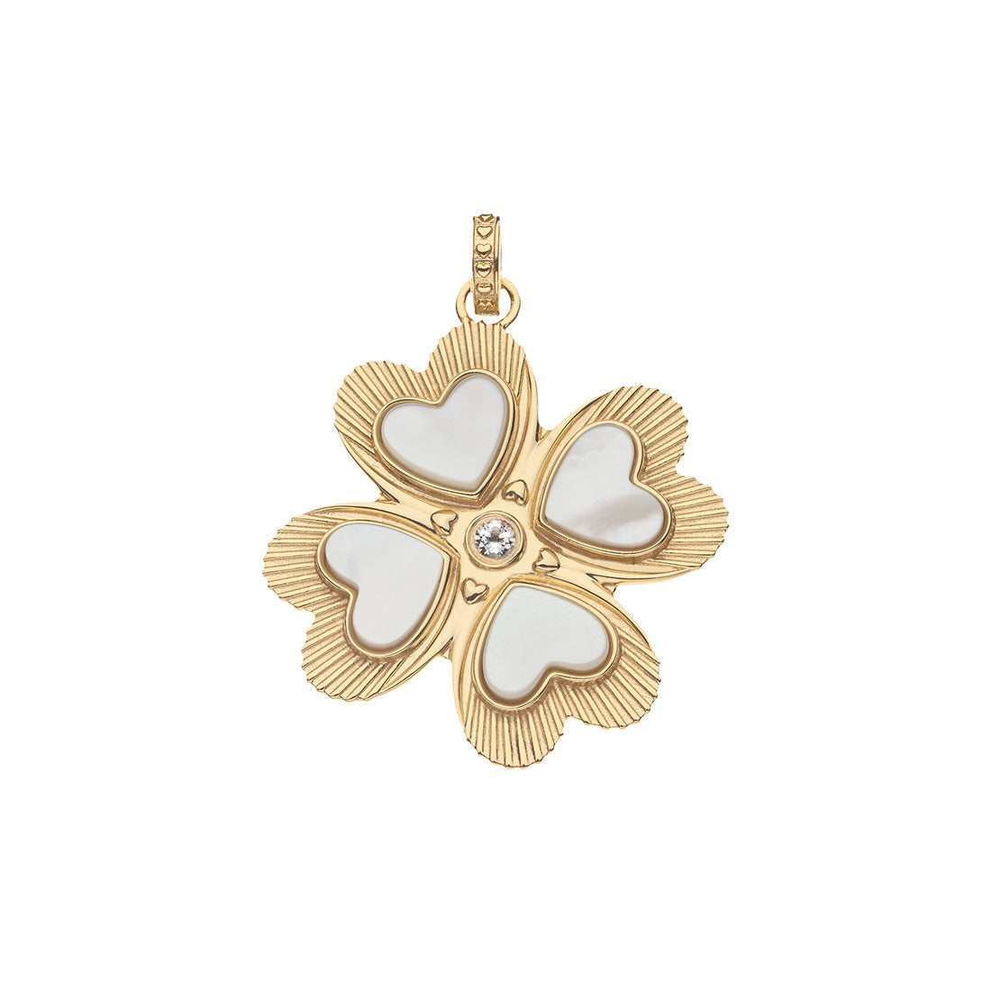 Jane Win LUCKY in Love Clover Pendant with Mother of Pearl