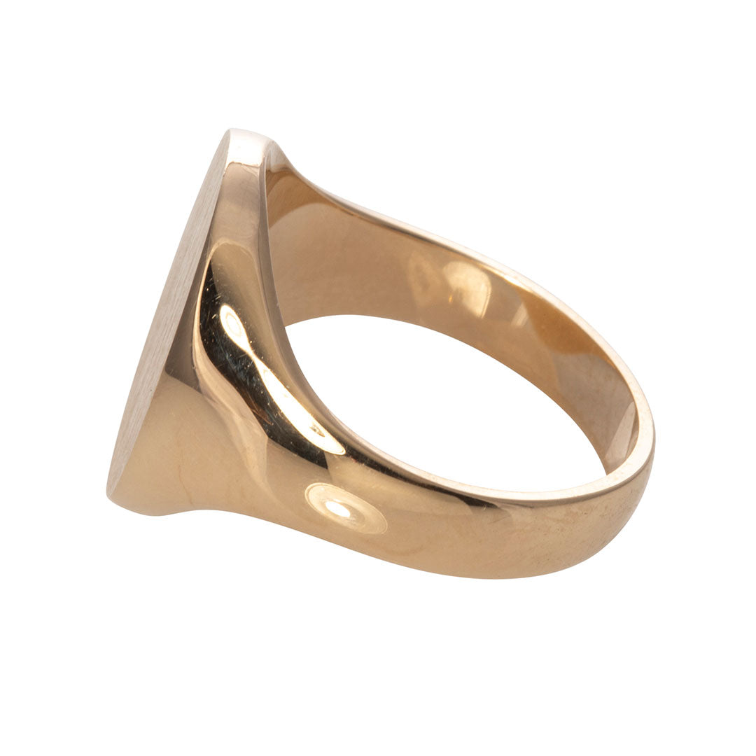 14K Yellow Gold 15x12mm Oval Signet Ring