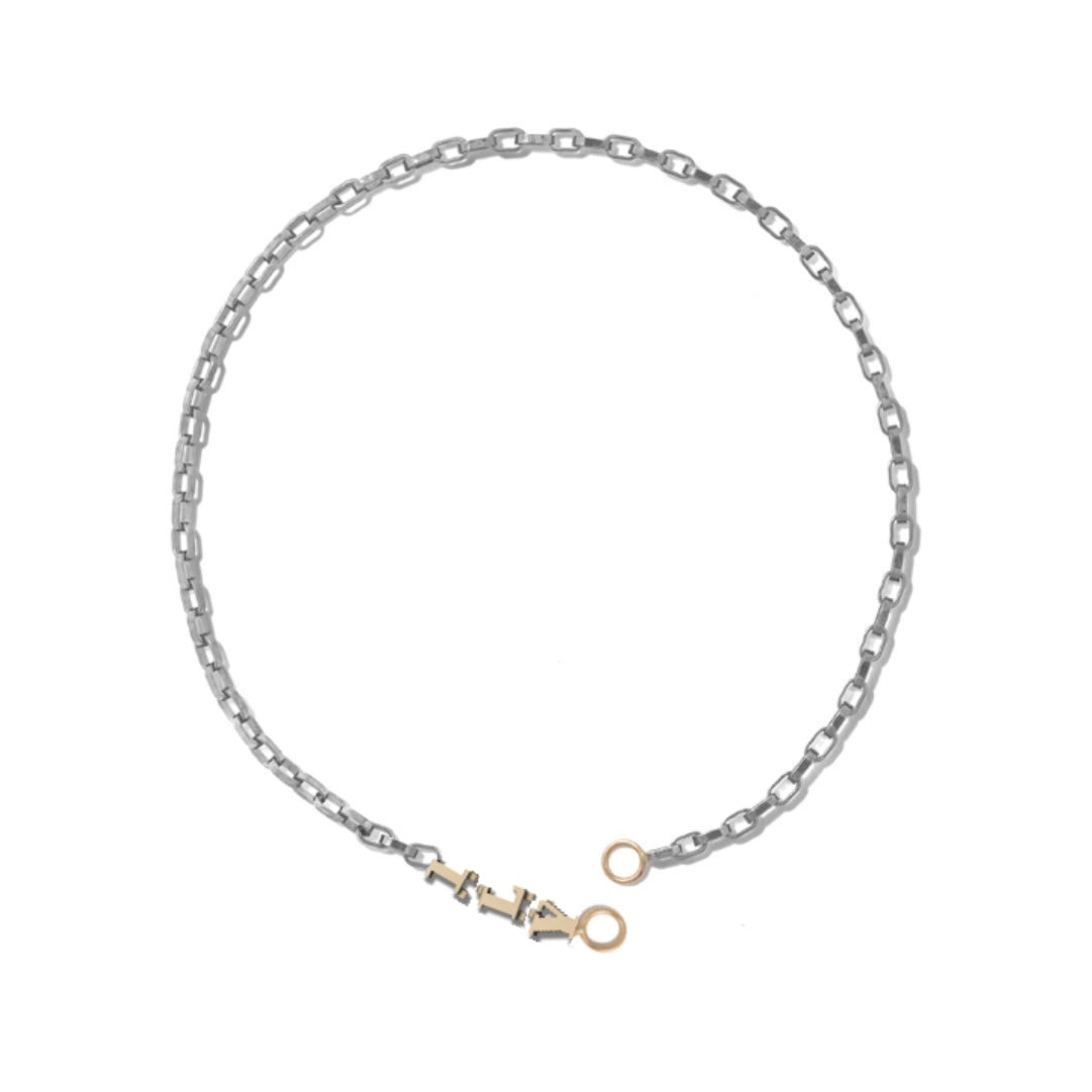 Marla Aaron Silver & 14K Gold “ILY” Talking Chain Bracelet