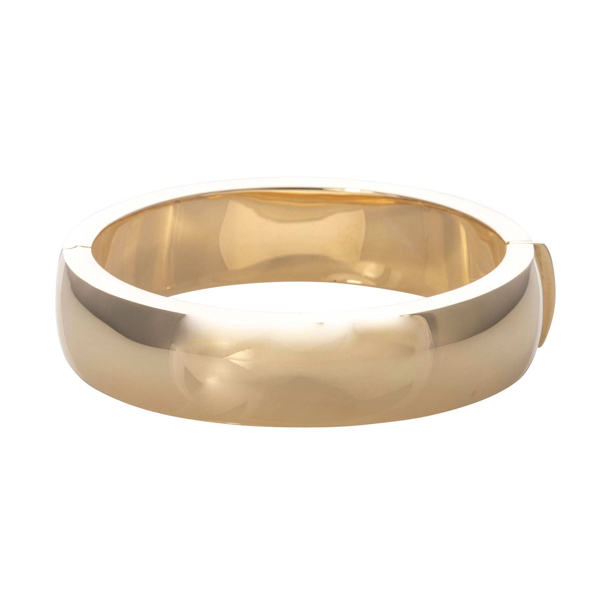 14K Yellow Gold Italian Half Round 16mm Bangle