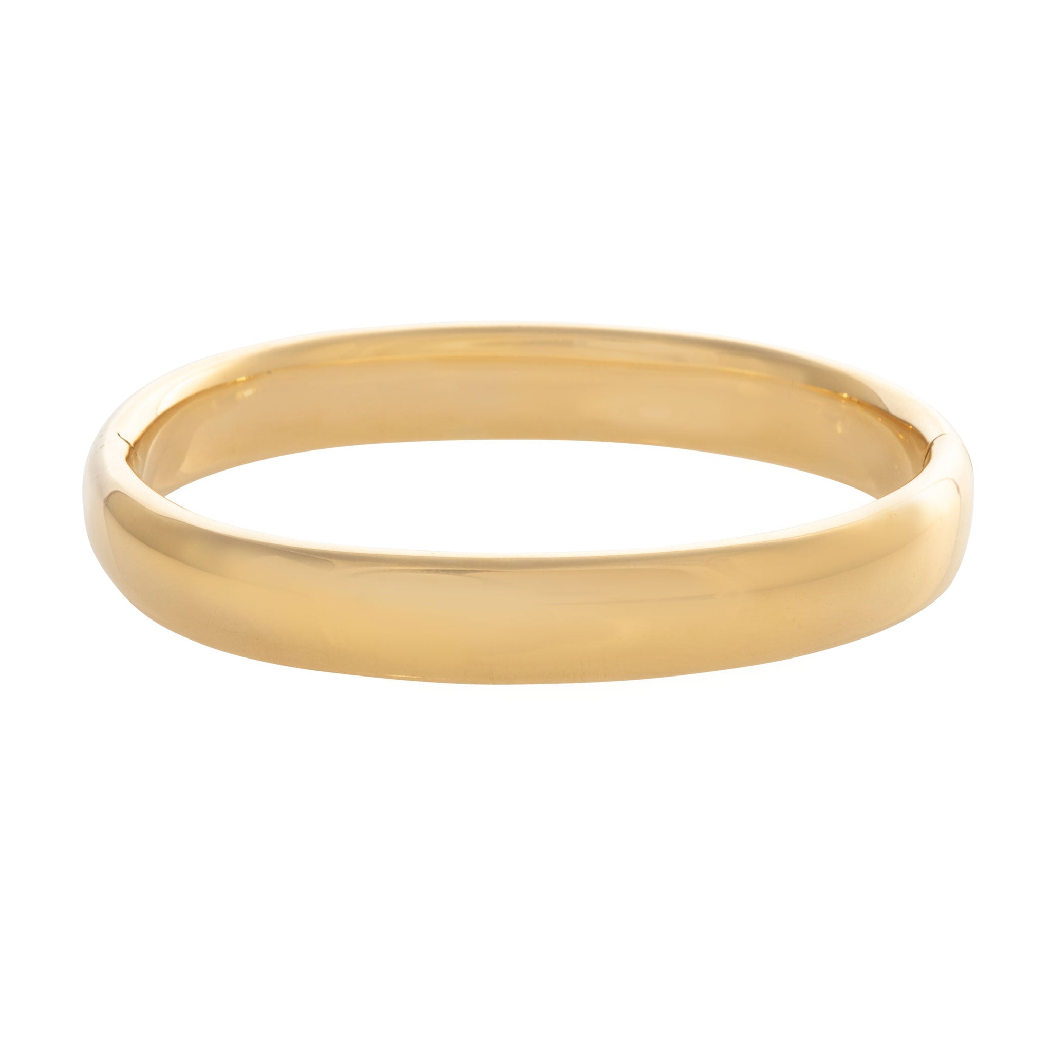 18K Yellow Gold Italian Oval 11mm Bangle