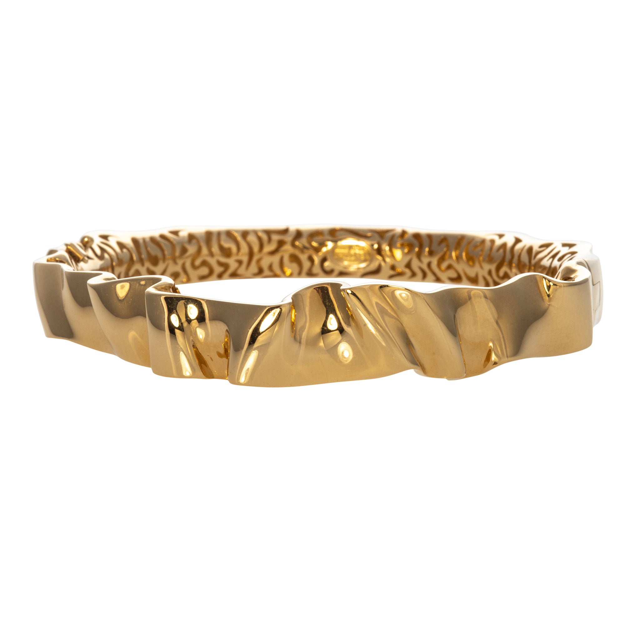 18K Yellow Gold Italian Ribbon Bangle