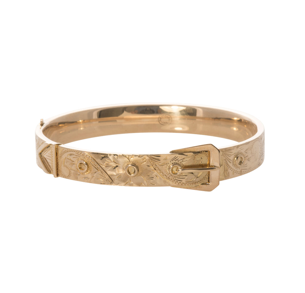 Victorian Gold Buckle Bangle Bracelet