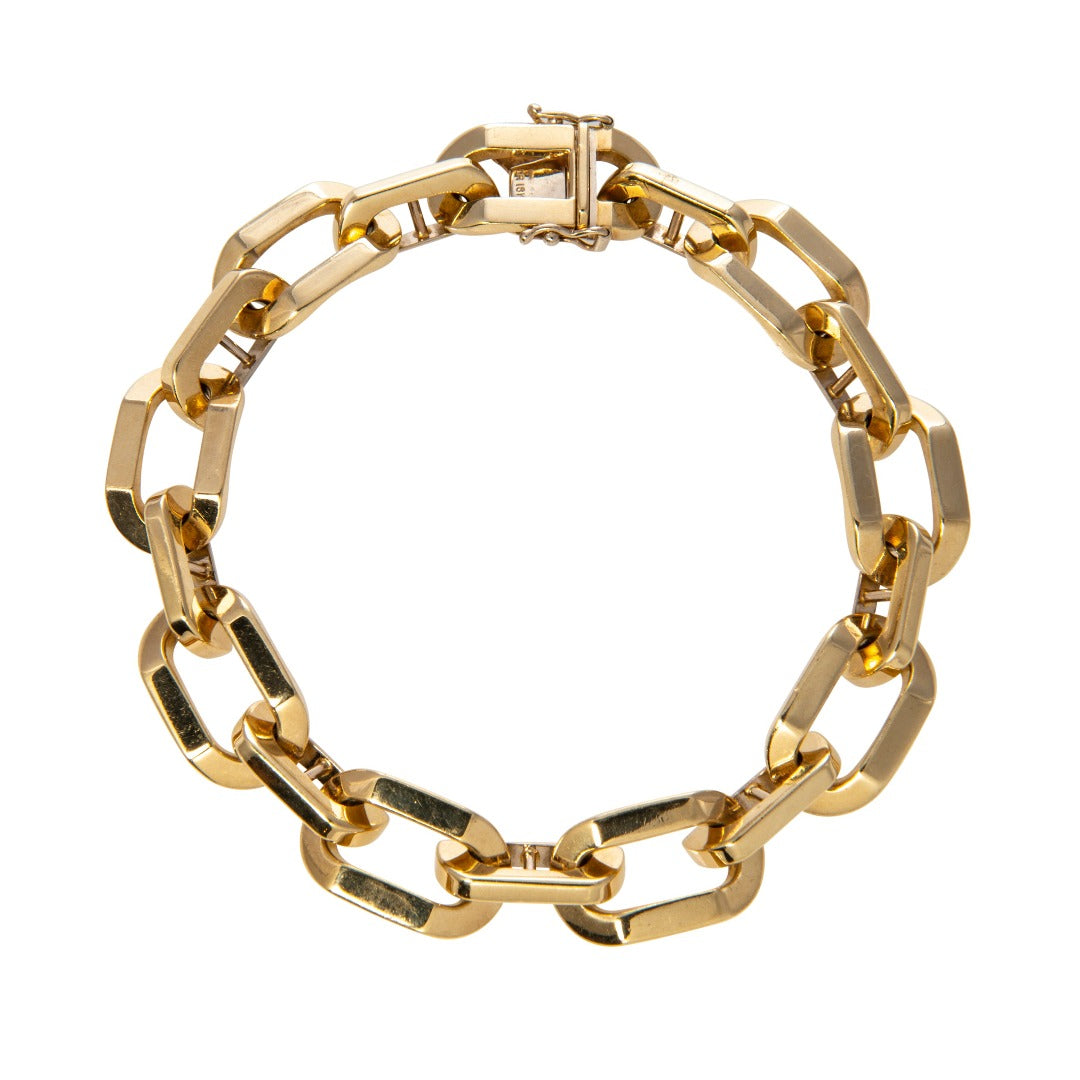 18K Yellow Gold Large Oval Link Bracelet